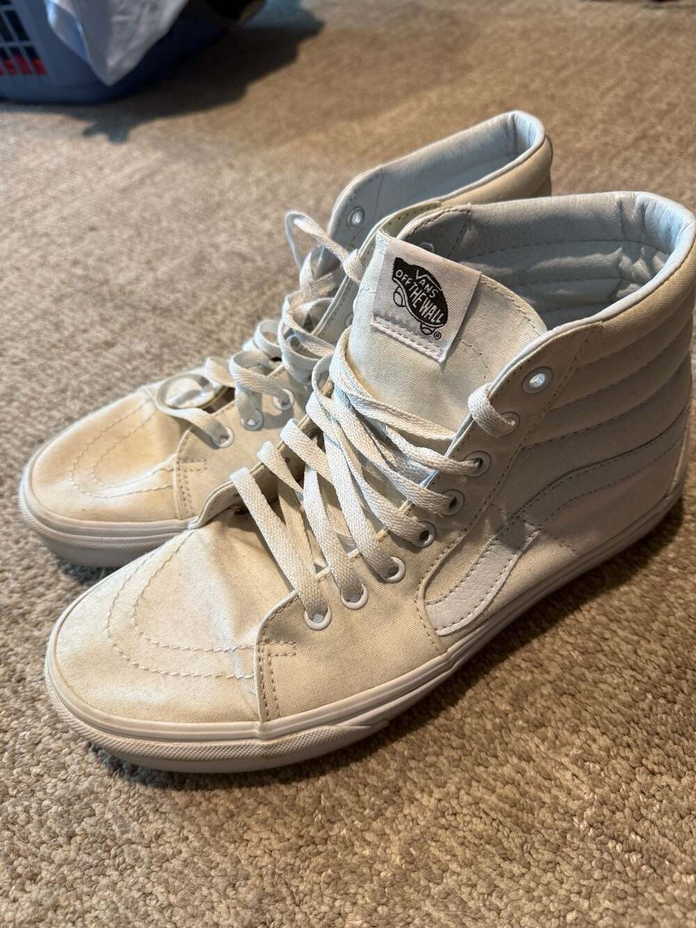 Vans Sk8-Hi True White High Top Canvas Sneakers